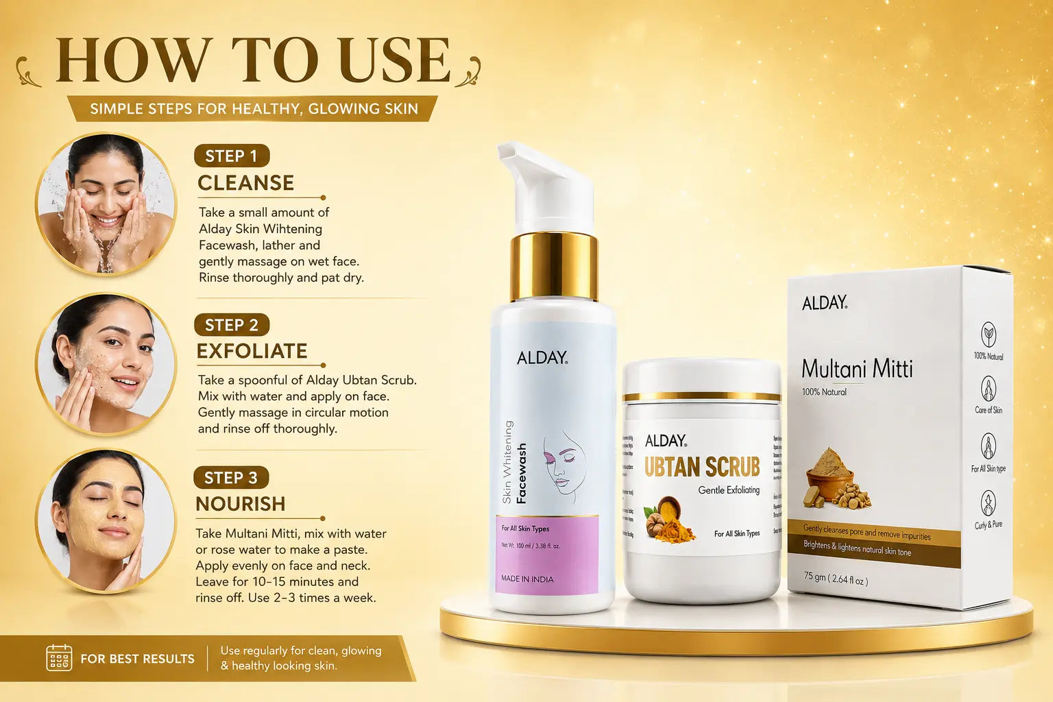 ALDAY Brightening Skin Care Kit – Cleanse, Exfoliate & Refresh ALDAY Beauty
