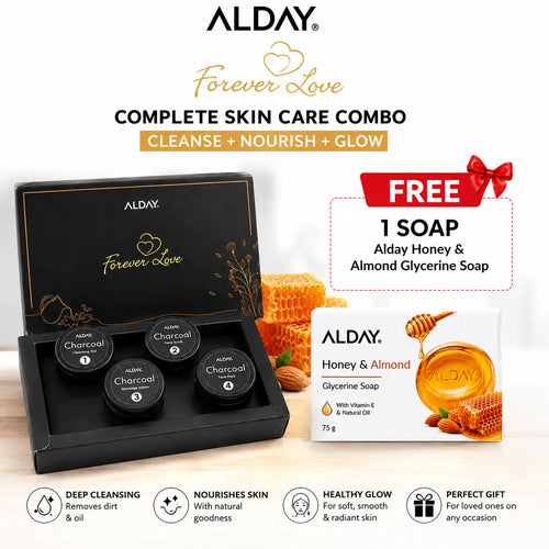 ALDAY Charcoal 4-Step Skin Care Kit + FREE Honey & Almond Soap (Combo Offer ALDAY Beauty