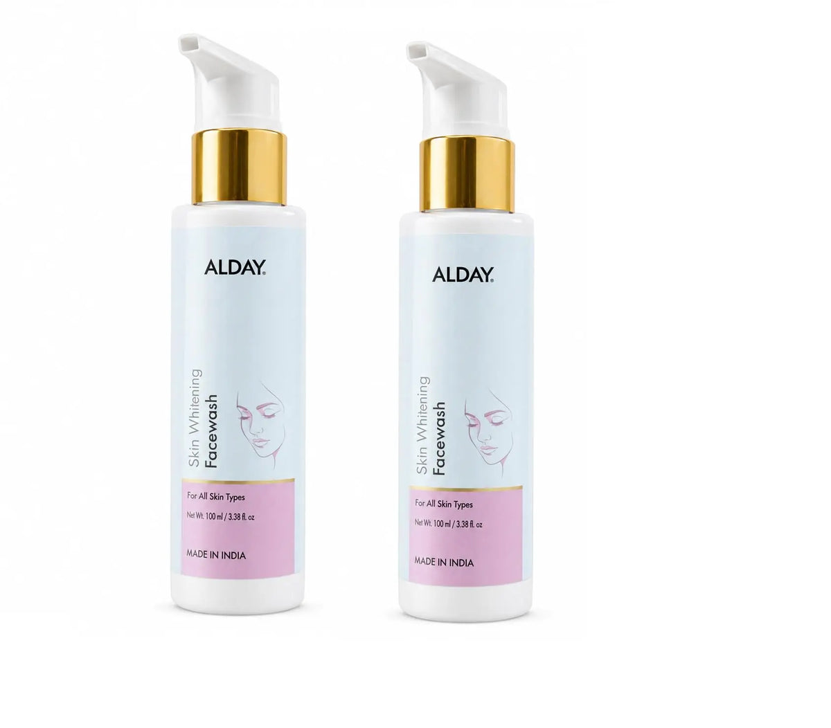 ALDAY Skin Whitening Face Wash 100 ml | Daily Facial Cleanser for All Skin Types | Gentle Cleansing Face Wash for Men & Women (pack of 2) ALDAY Beauty